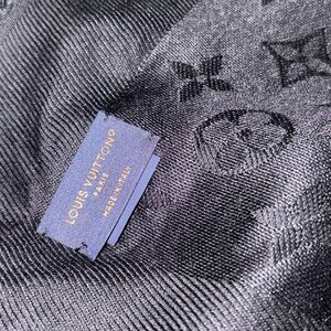 Black Louis Vuitton Jacquard Logo Scarf